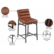 Pemberly Row Contemporary Cognac Vegan Leather Counter Stool