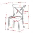 Pemberly Row Rustic Wood Dining Chair in Antique White (Set of 2)