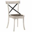 Pemberly Row Rustic Wood Dining Chair in Antique White (Set of 2)