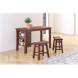 Pemberly Row Saddle 18 inch Stool Chestnut Wire-Brush Set of 2