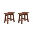Pemberly Row Saddle 18 inch Stool Chestnut Wire-Brush Set of 2