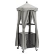 Pemberly Row Modern Fabric Outdoor Towel Valet in Gray/Matte Black