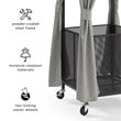 Pemberly Row Modern Fabric Outdoor Towel Valet in Gray/Matte Black