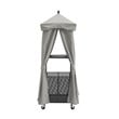 Pemberly Row Modern Fabric Outdoor Towel Valet in Gray/Matte Black