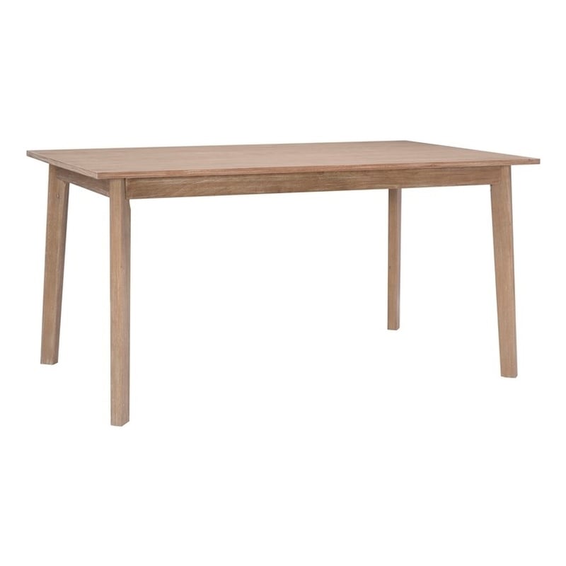 Pemberly Row Mid-Century Dining Table in Natural Brown Stained Wood