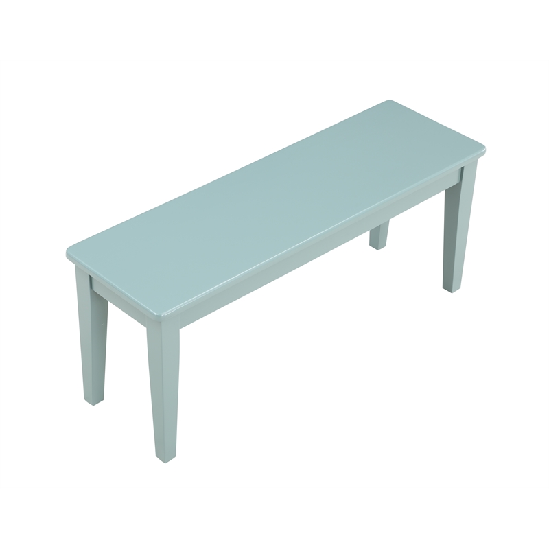Pemberly Row Wood Colorado Rubberwood Dining Bench-Aspen Valley light Blue