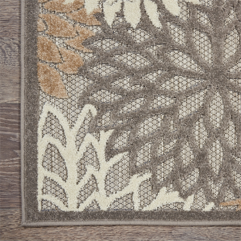 Pemberly Row Contemporary 2' x 6' Natural Outdoor Indoor/Outdoor Rug