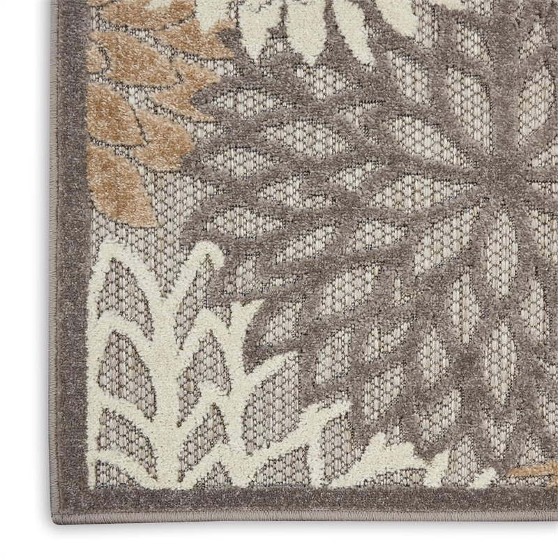Pemberly Row Contemporary 2' x 6' Natural Outdoor Indoor/Outdoor Rug