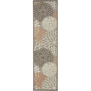 Pemberly Row Contemporary 2' x 6' Natural Outdoor Indoor/Outdoor Rug