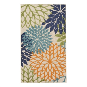 Pemberly Row 36&quot x 60&quot Fabric Indoor/Outdoor Rug in Multi-Color