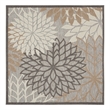 Pemberly Row Contemporary Fabric 5' x Square Natural Tropical Rug