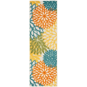 Pemberly Row 2'3&quot x 8' Turquoise Multicolor Outdoor Indoor/Outdoor Rug