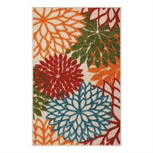 Pemberly Row 32&quot x 48&quot Fabric Indoor/Outdoor Rug in Multi-Color