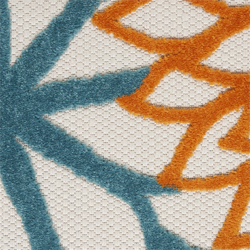 Pemberly Row 2' x 6' Turquoise Multicolor Outdoor Indoor/Outdoor Rug