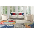 Pemberly Row Contemporary 4' x Round Natural Outdoor Indoor/Outdoor Rug