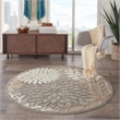 Pemberly Row Contemporary 4' x Round Natural Outdoor Indoor/Outdoor Rug