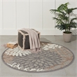 Pemberly Row Contemporary 4' x Round Natural Outdoor Indoor/Outdoor Rug