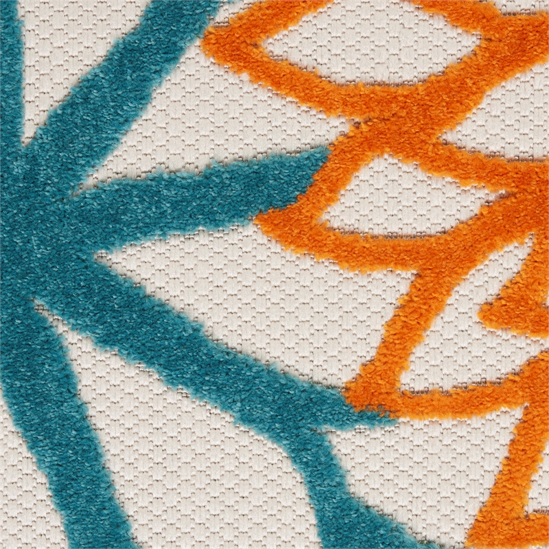 Pemberly Row 6' x 9' Turquoise Multicolor Outdoor Indoor/Outdoor Rug