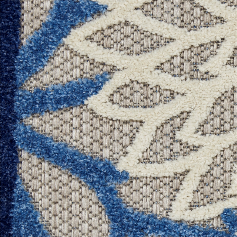 Pemberly Row 6' x 9' Fabric Indoor/Outdoor Rug in Blue/Multi-Color