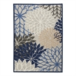 Pemberly Row 6' x 9' Fabric Indoor/Outdoor Rug in Blue/Multi-Color