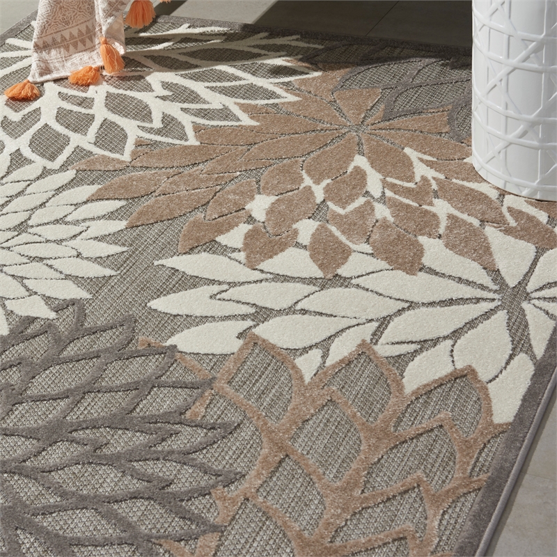 Pemberly Row Contemporary 6' x 9' Natural Outdoor Indoor/Outdoor Rug