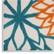 Pemberly Row 5' x 8' Fabric Indoor/Outdoor Rug in Turquoise Multicolor