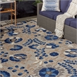 Pemberly Row 7' x 10' Natural/Blue Outdoor Indoor/Outdoor Rug Polypropylene
