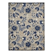 Pemberly Row 7' x 10' Natural/Blue Outdoor Indoor/Outdoor Rug Polypropylene