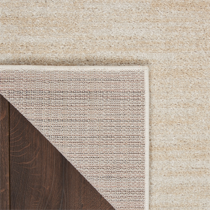 Pemberly Row Contemporary 6' x 9' Ivory Beige Fabric Outdoor Area Rug