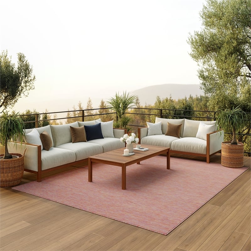 Pemberly Row Contemporary 6' x 9' Rainbow Modern Indoor/Outdoor Rug