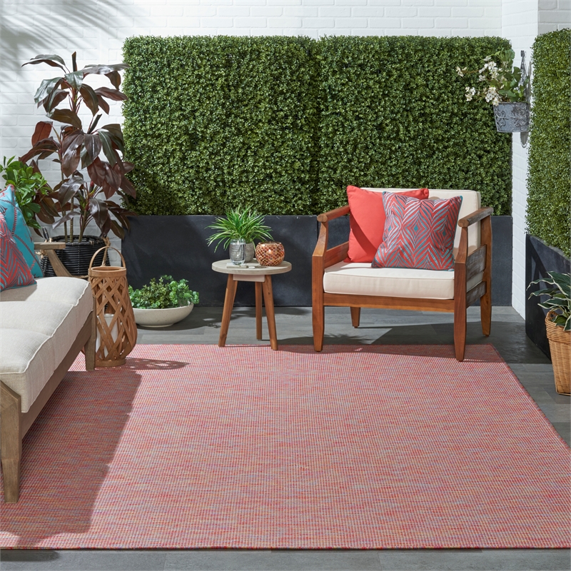 Pemberly Row Contemporary 7' x 10' Rainbow Modern Indoor/Outdoor Rug