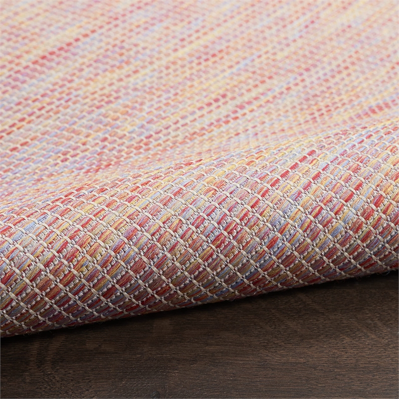 Pemberly Row Contemporary 8' x Round Rainbow Modern Indoor/Outdoor Rug