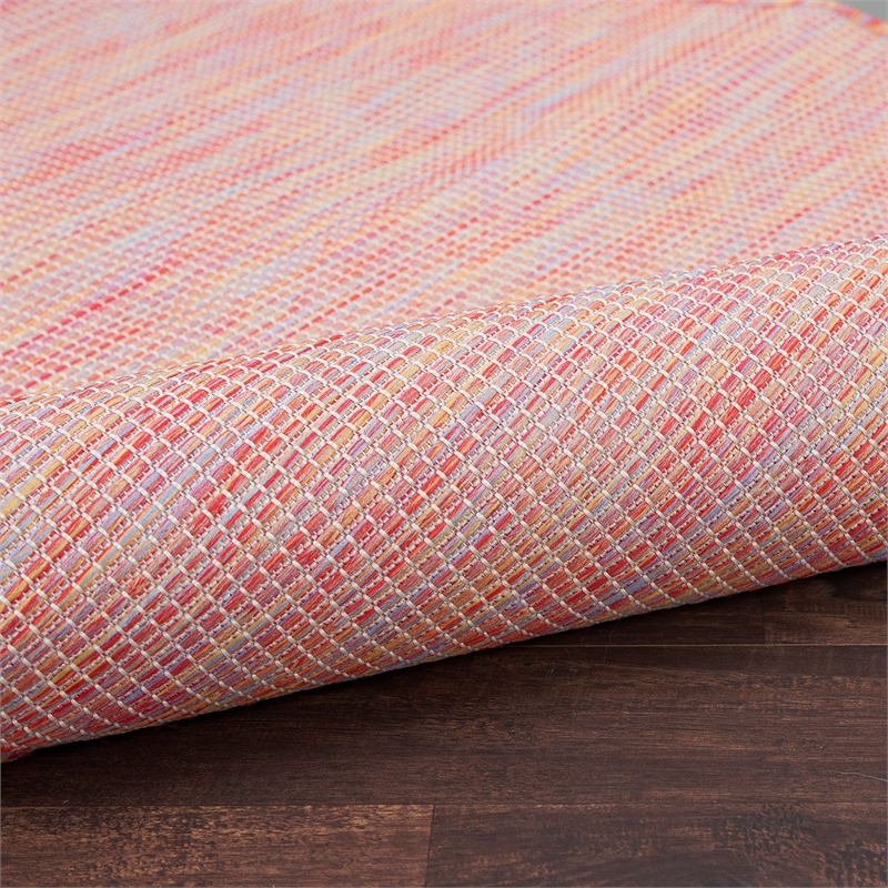 Pemberly Row Contemporary 8' x Round Rainbow Modern Indoor/Outdoor Rug