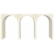 Pemberly Row Mid-Century Natural Wood Grain Cream Oak Console Table