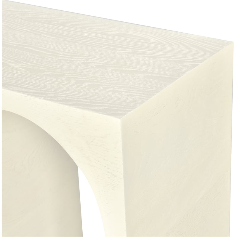Pemberly Row Mid-Century Natural Wood Grain Cream Oak Console Table