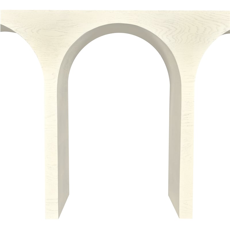 Pemberly Row Mid-Century Natural Wood Grain Cream Oak Console Table