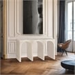 Pemberly Row Mid-Century Natural Wood Grain Cream Oak Console Table