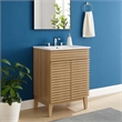 Pemberly Row Contemporary Wood Bathroom Vanity in Oak and White