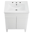 Pemberly Row Contemporary Wood Bathroom Vanity in White Finish