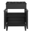 Pemberly Row Mid-Century Modern Wood Bathroom Vanity in Black