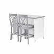 Pemberly Row 3-Piece Wood Kitchen Island with X-Back Stools in White