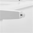 Pemberly Row 3-Piece Wood Kitchen Island with Saddle Stools in White
