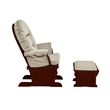 Pemberly Row Wood and Fabric Glider and Ottoman in White and Pink