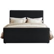 Pemberly Row Modern / Contemporary Fabric Black Velvet Full Bed