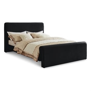 Pemberly Row Modern / Contemporary Fabric Black Velvet Full Bed