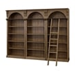 Pemberly Row Ladder Bookshelf 8' Tall Office Wood Bookcase in Brown