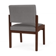 Pemberly Row Reception Waiting Armless Guest Chair / Walnut Wood / Light Gray