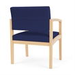 Pemberly Row Reception Waiting Oversize Guest Chair / Natural Wood / Blue