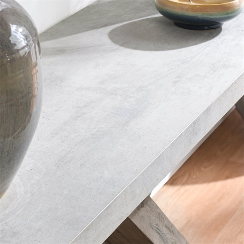 Pemberly Row Transitional Wood Console Table in Antique White/Corsican Gray
