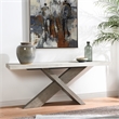 Pemberly Row Transitional Wood Console Table in Antique White/Corsican Gray